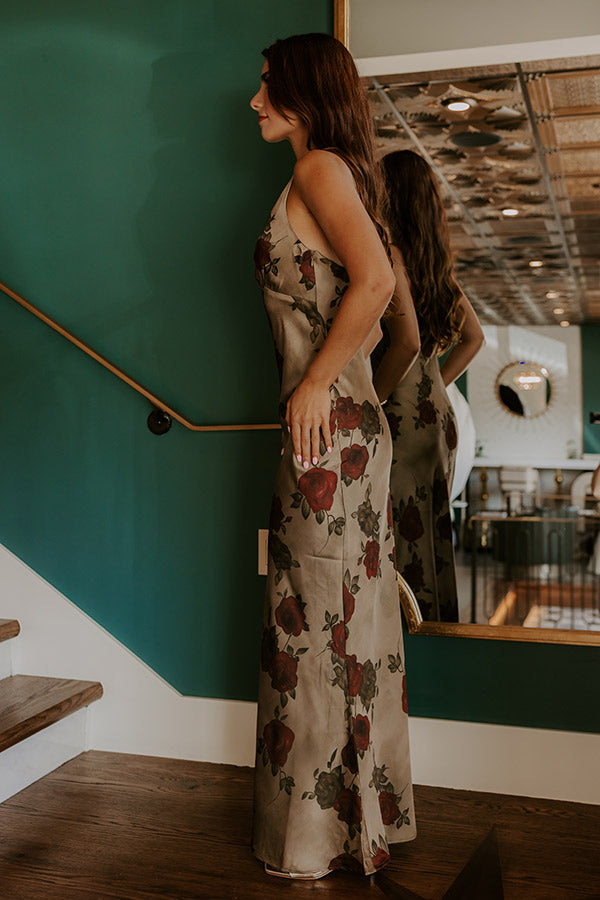 Letitia Satin Floral Maxi Dress