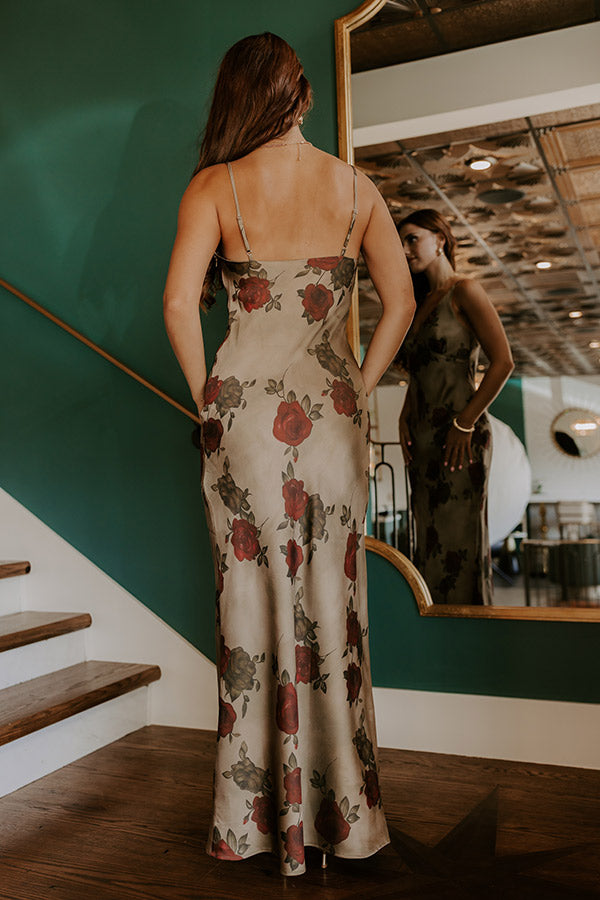 Letitia Satin Floral Maxi Dress