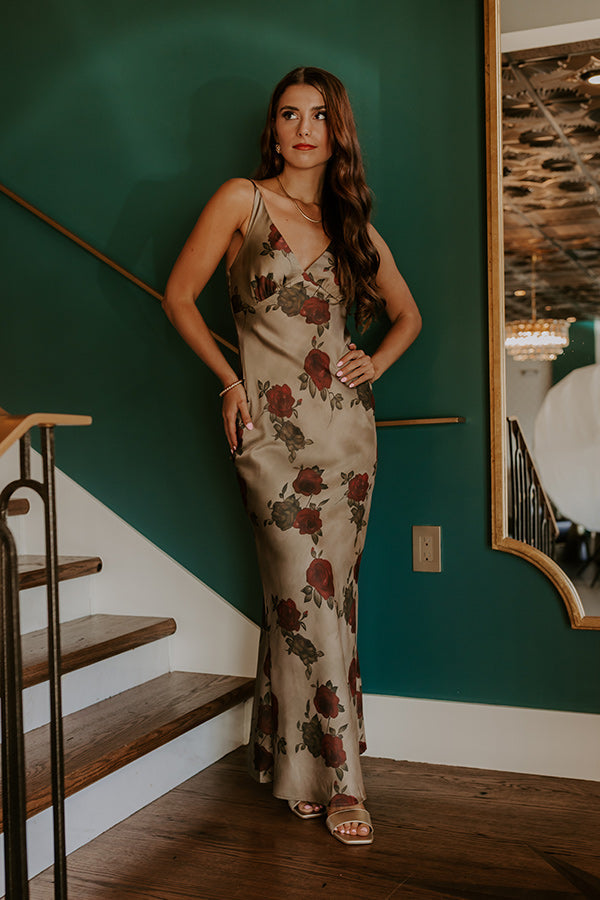 Letitia Satin Floral Maxi Dress