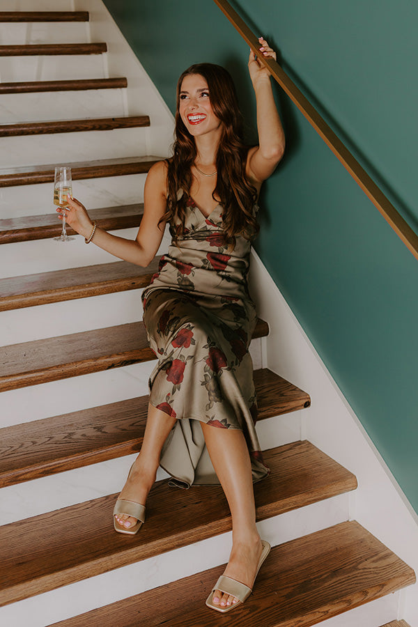 Letitia Satin Floral Maxi Dress