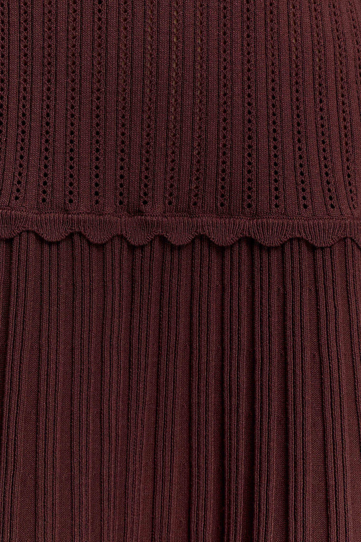 Signe Knit Dress with High Neck and Pleated Hem