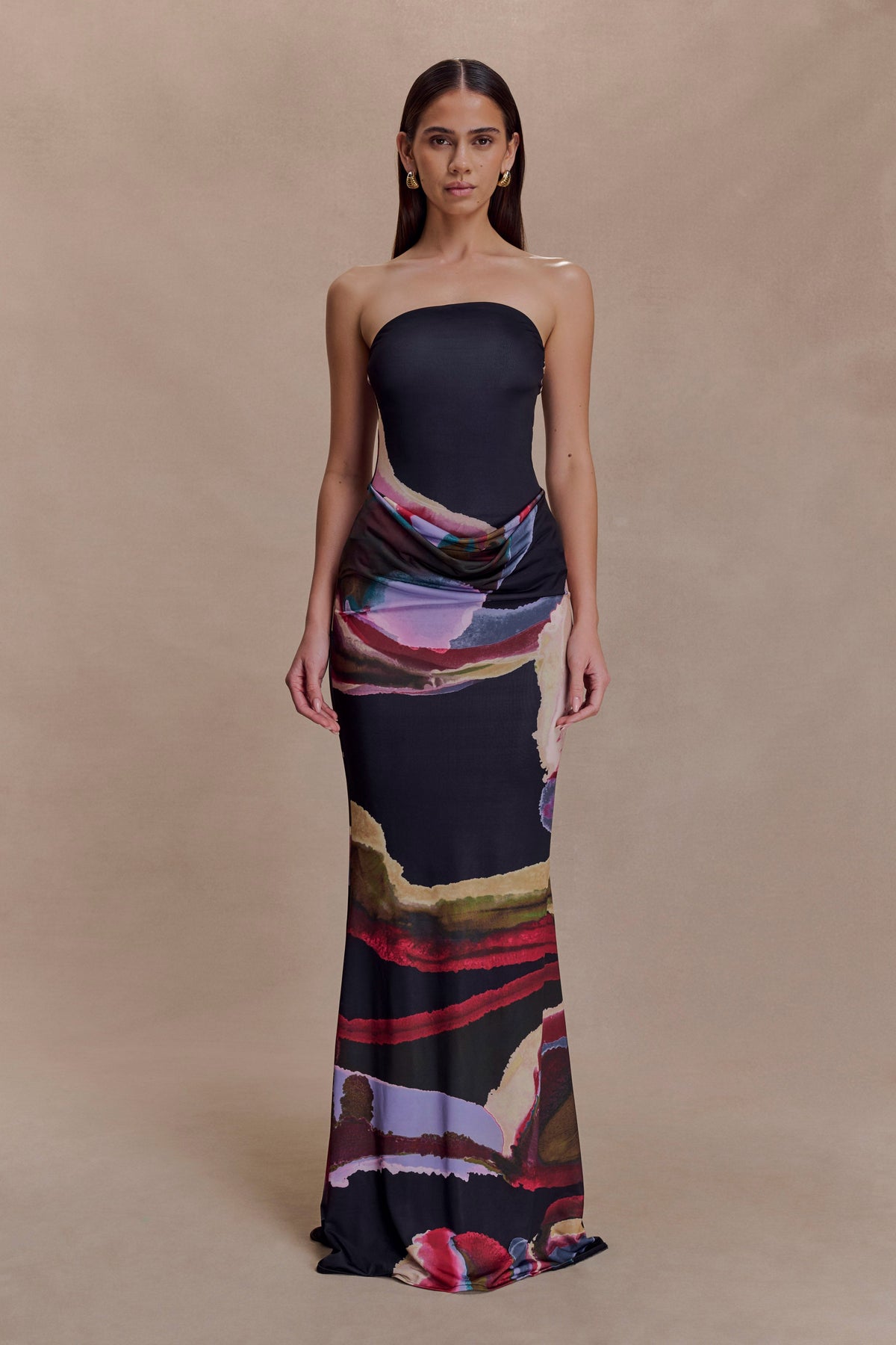 Angelica Slinky Strapless Maxi Dress