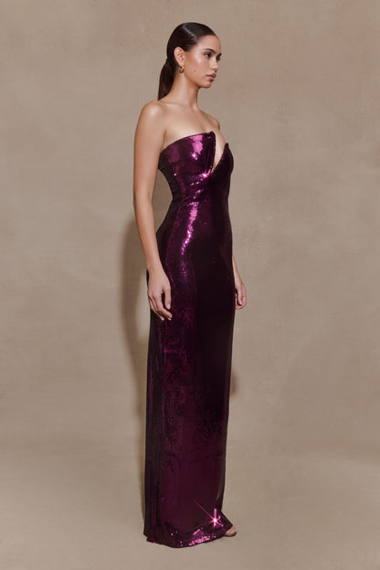 Aubrey Sequin Dress with Strapless Neck and Column Fit