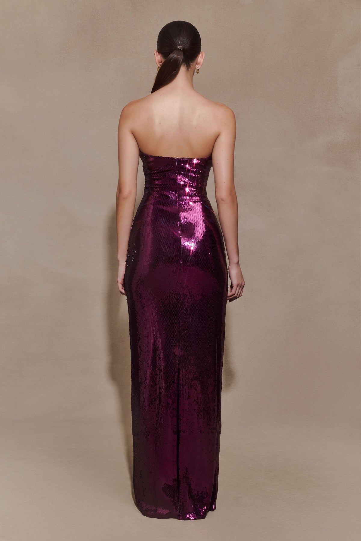 Aubrey Sequin Dress with Strapless Neck and Column Fit