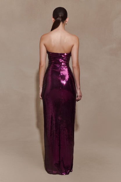 Aubrey Sequin Dress with Strapless Neck and Column Fit