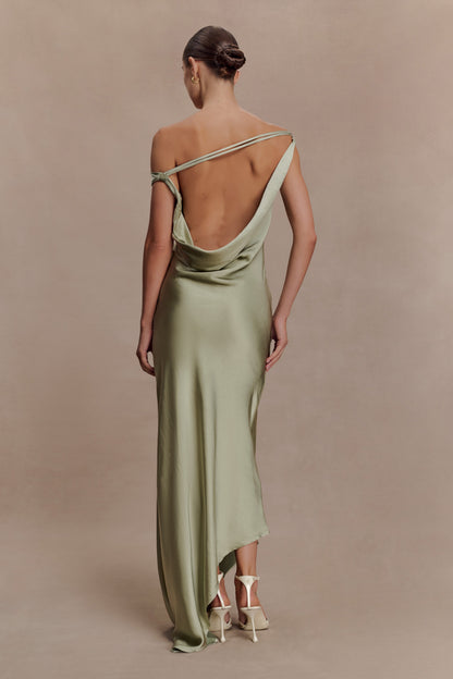 Aida Asymmetrical Slip Maxi Dress