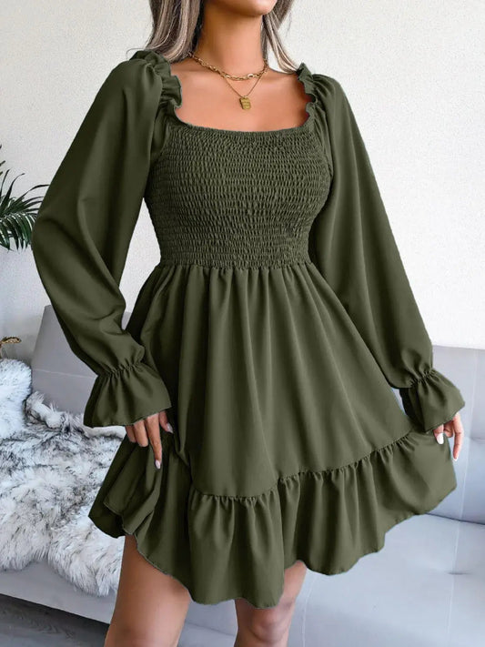 Mercedes Smocked Flounce Dress