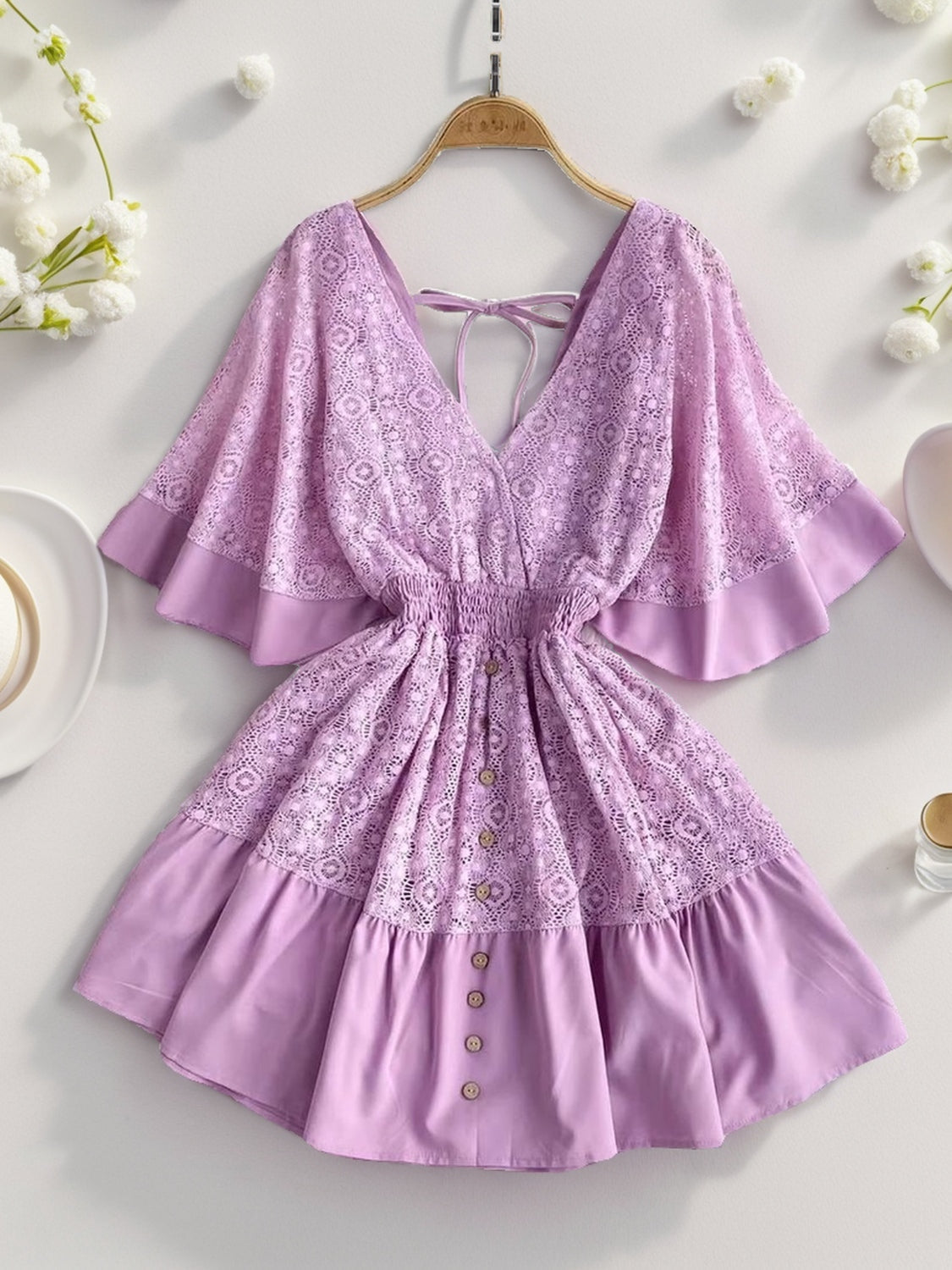 Adelaide Lace Cutout Mini Dress