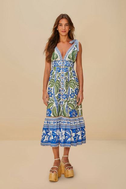 Marla Scallop Linen Maxi Dress