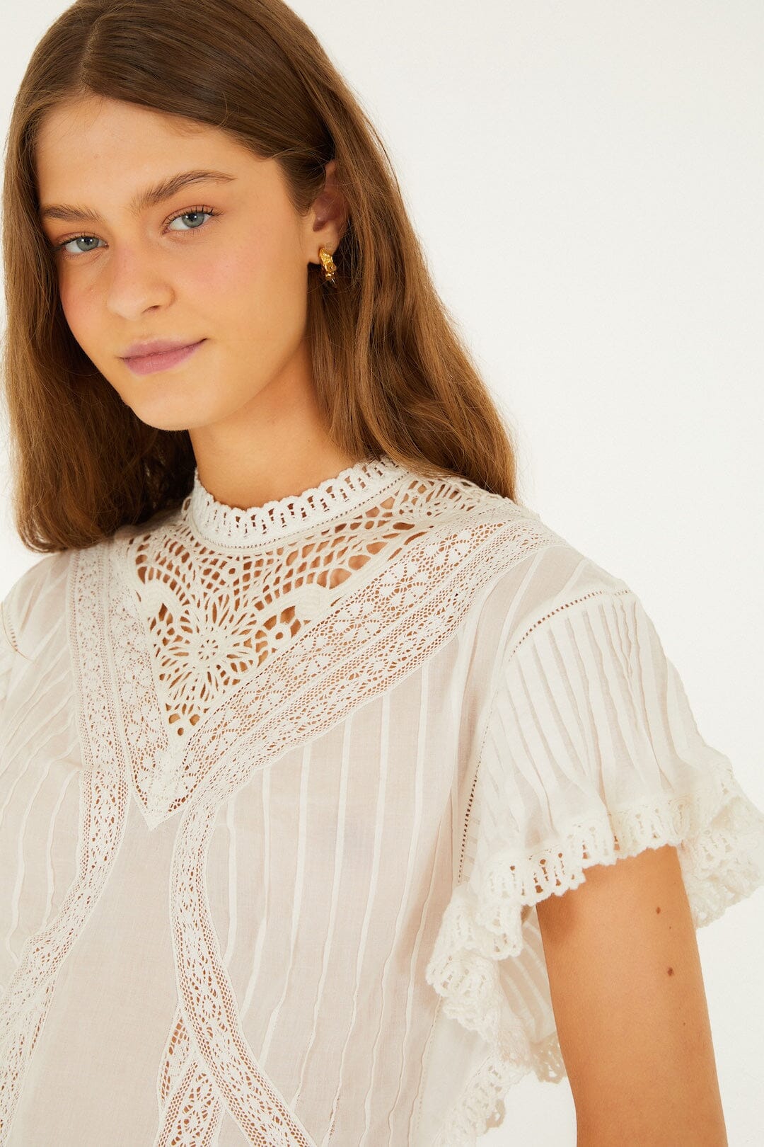 Marla Scallop Linen Maxi Dress