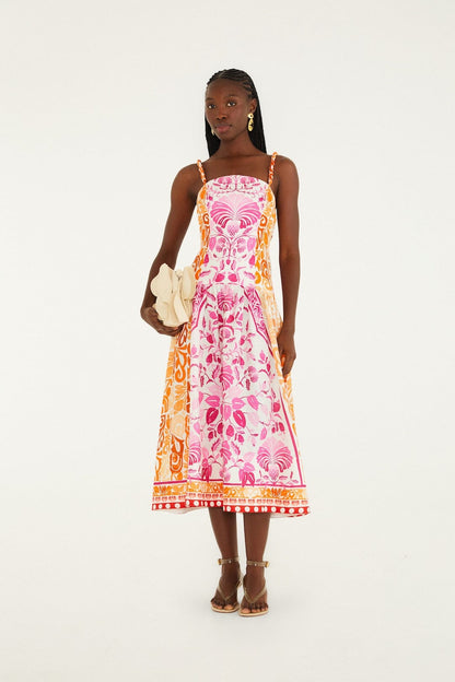 Marla Scallop Linen Maxi Dress