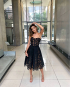Alina Embroidered Strapless Wrap Dress