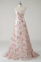 Siobhan Sequin Dress with Floral Detail and Strapless Neck
