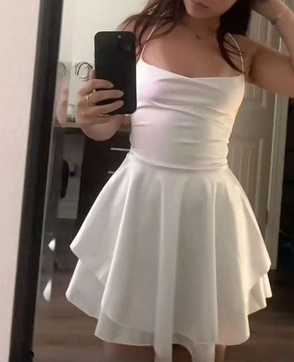 Jean Satin A-Line Dress