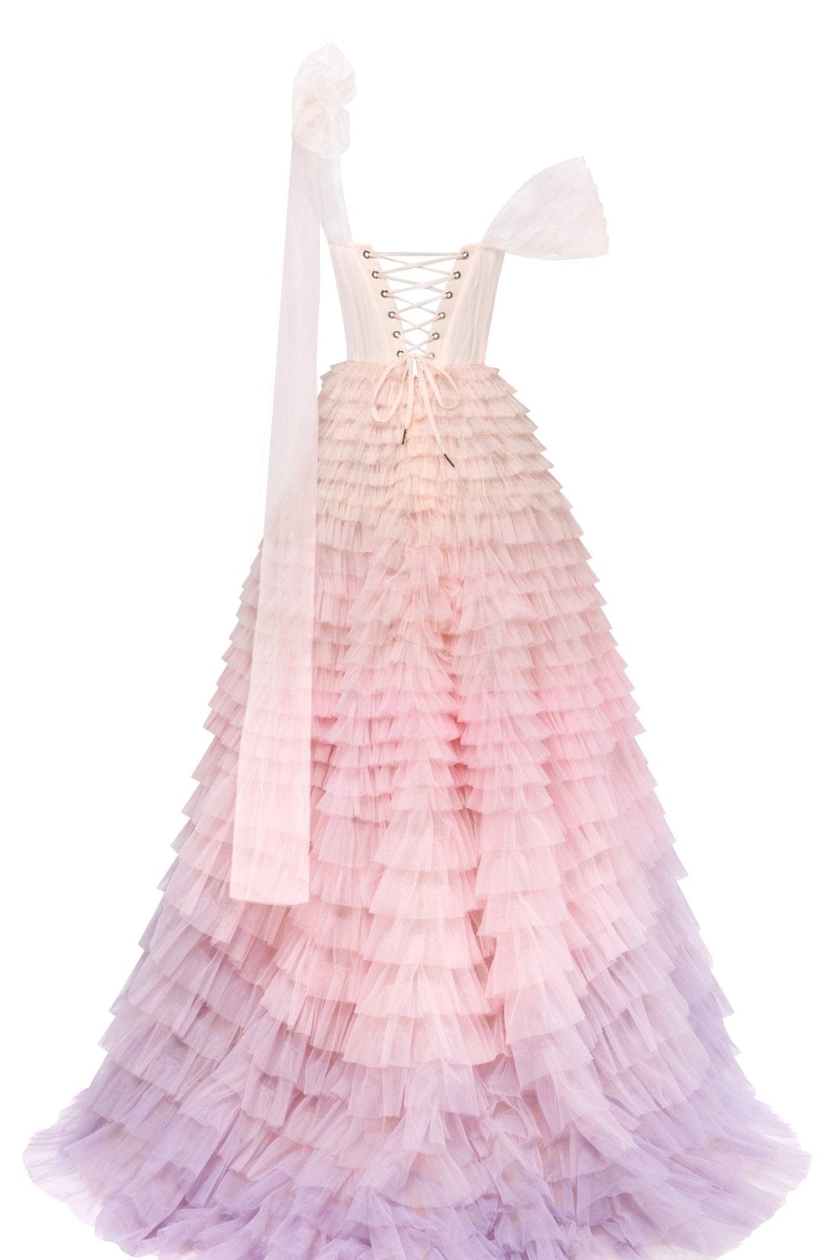 Kara Formal Gown with Ombre Tulle and Layered Ruffles