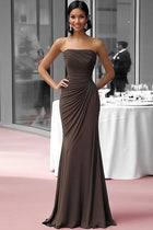 Sylvaine Formal Dress with Strapless Neckline and Ruched Sheath