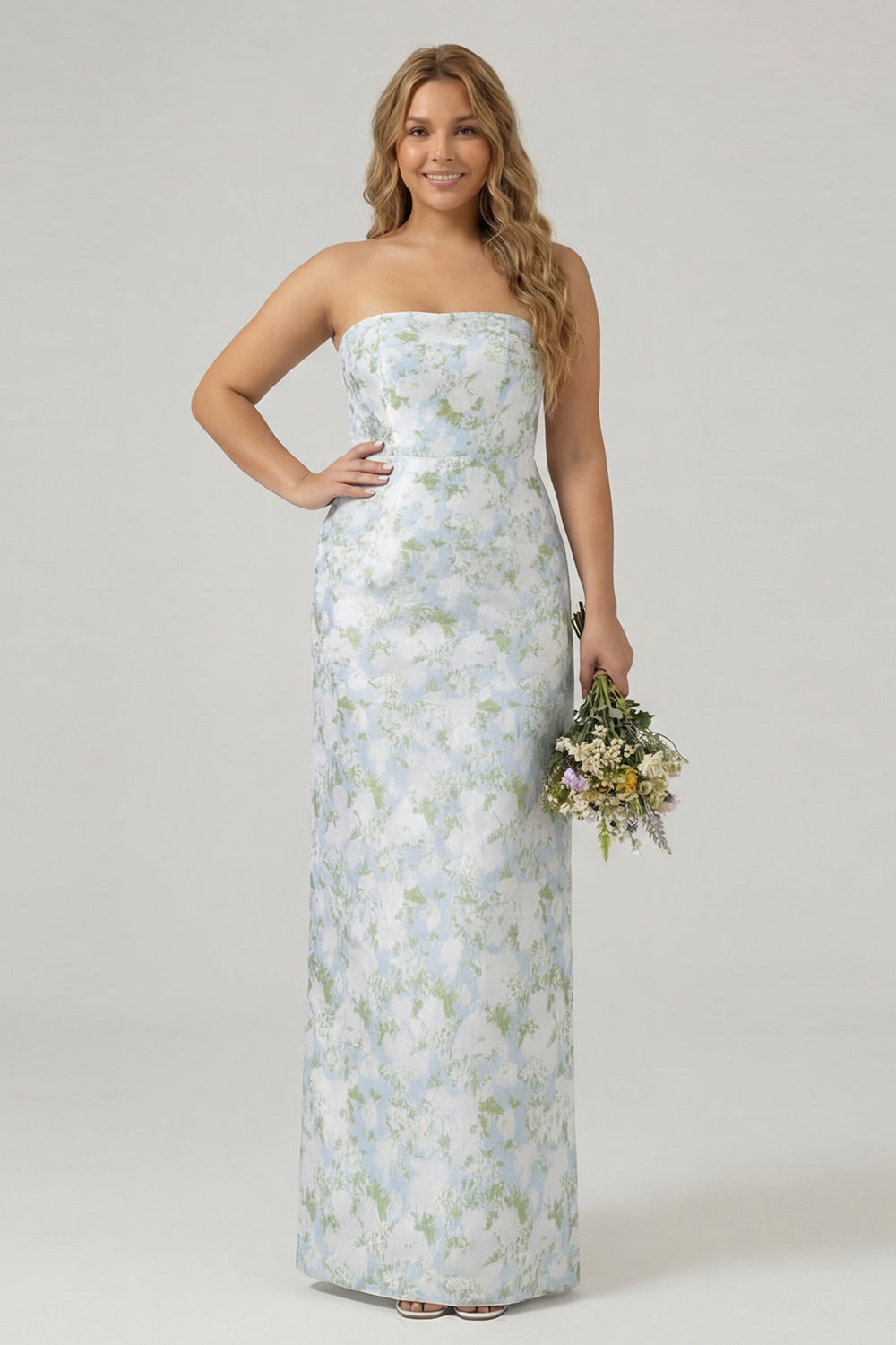 Malia Floral Strapless Sheath Dress