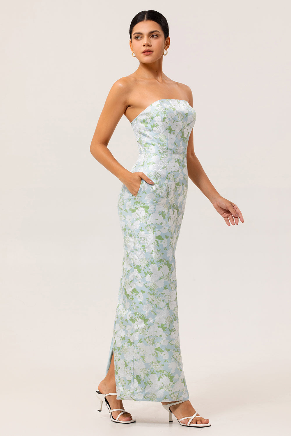 Malia Floral Strapless Sheath Dress