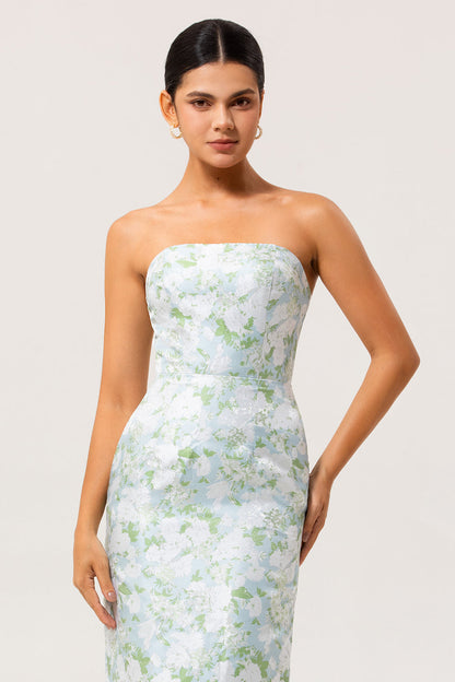 Malia Floral Strapless Sheath Dress