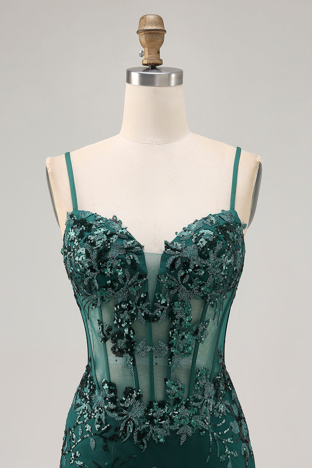 Audrey Sequin Dress with Corset Bodice and Mini Length