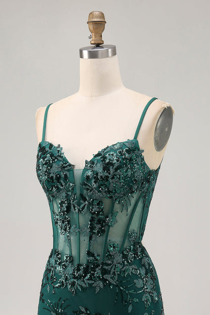 Audrey Sequin Dress with Corset Bodice and Mini Length