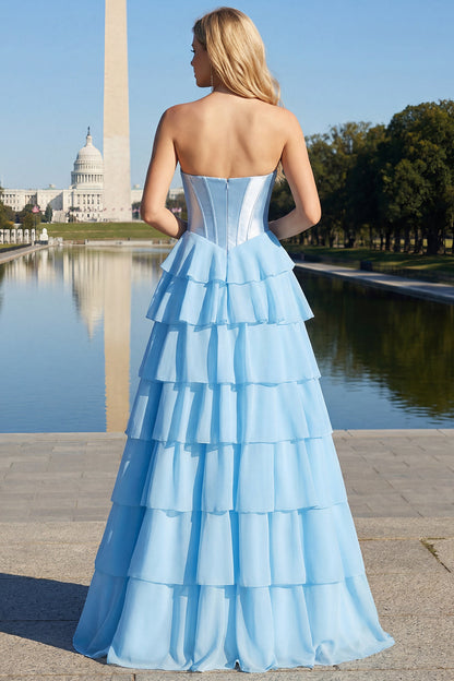 Savannah Sequin Dress with Corset Bodice and Tiered Ruffles