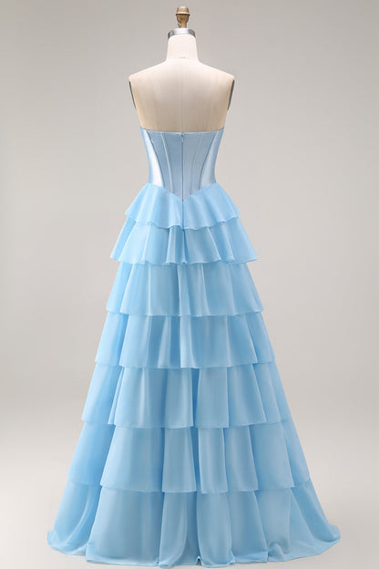 Savannah Sequin Dress with Corset Bodice and Tiered Ruffles
