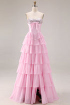Savannah Sequin Dress with Corset Bodice and Tiered Ruffles