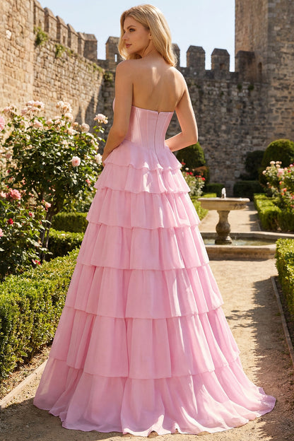 Savannah Sequin Dress with Corset Bodice and Tiered Ruffles