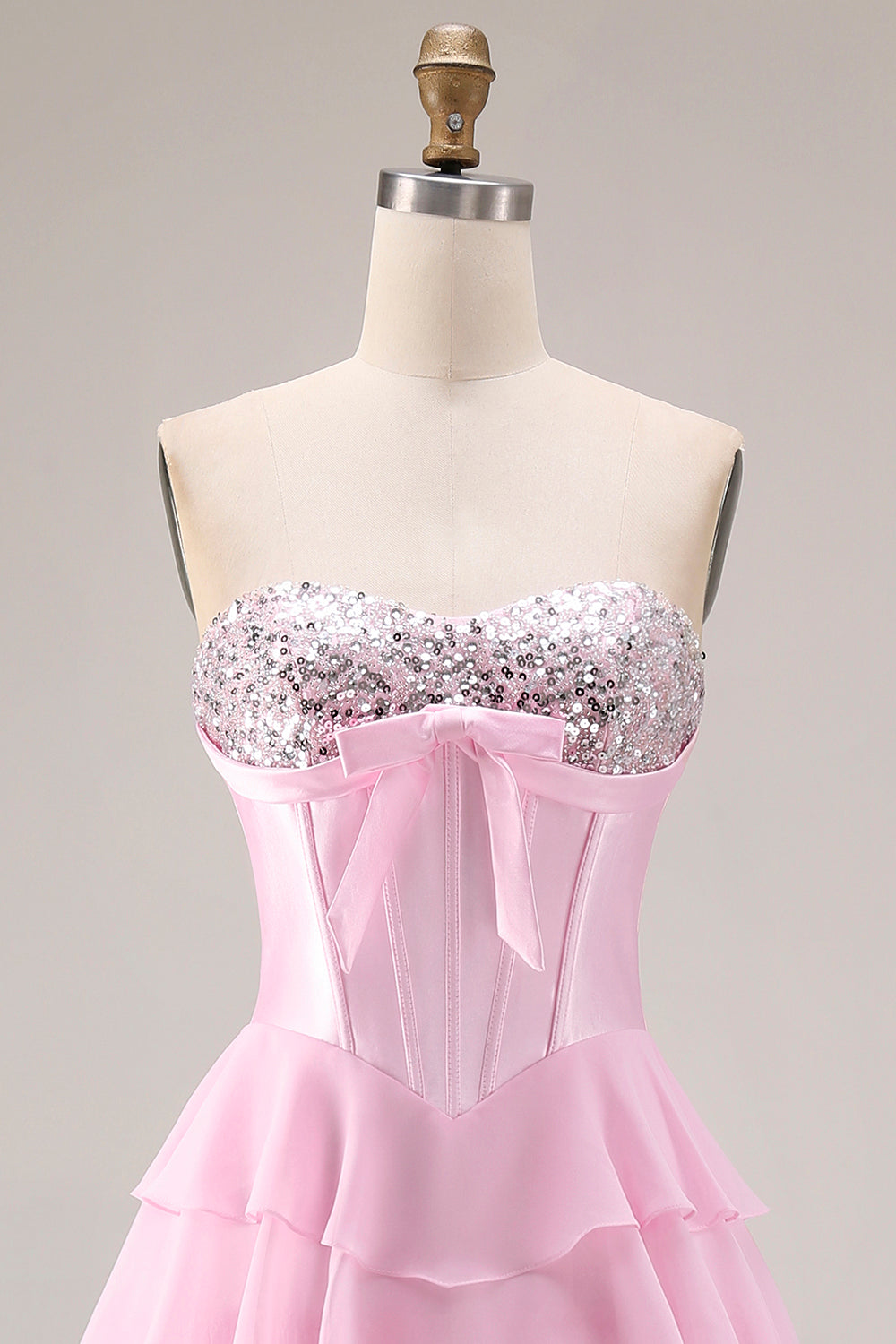 Savannah Sequin Dress with Corset Bodice and Tiered Ruffles