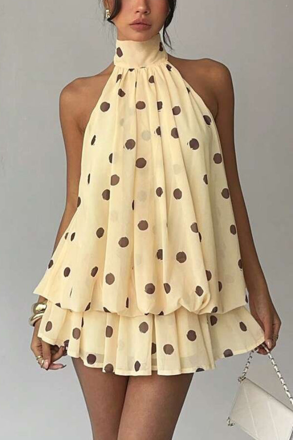 Nancy Chiffon Halter Mini Dress