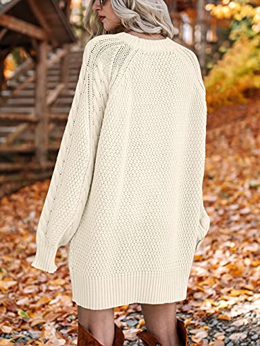 Felice Sweater Dress with Cable Knit and Balloon Sleeves