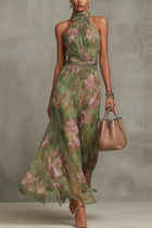 Doris Floral Halter Maxi Dress