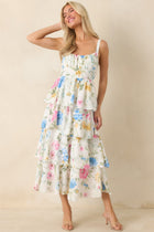 Cynthia Floral Maxi Dress in White