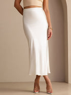 Francesca Silk Skirt with High Waist and Bias Cut