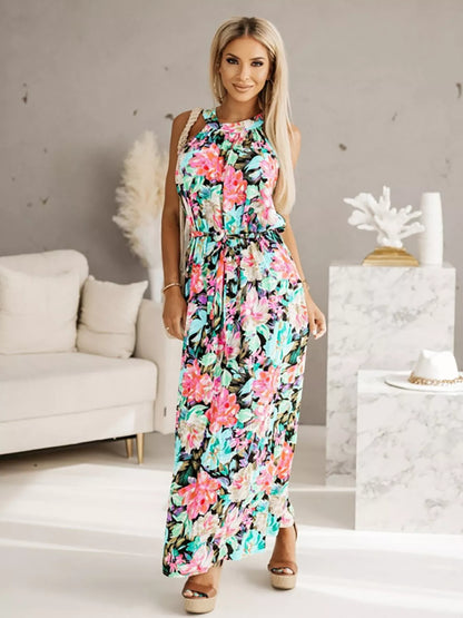 Danielle Printed Sleeveless Maxi Dress