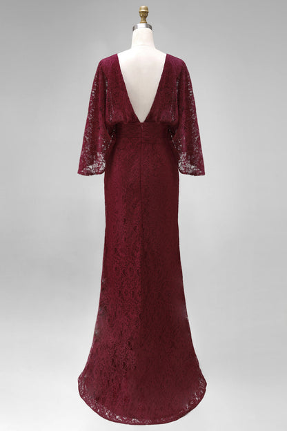 Florelle Lace Burgundy Sheath Dress
