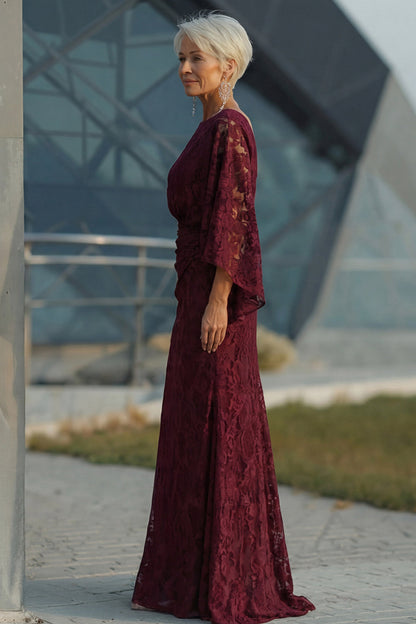 Florelle Lace Burgundy Sheath Dress