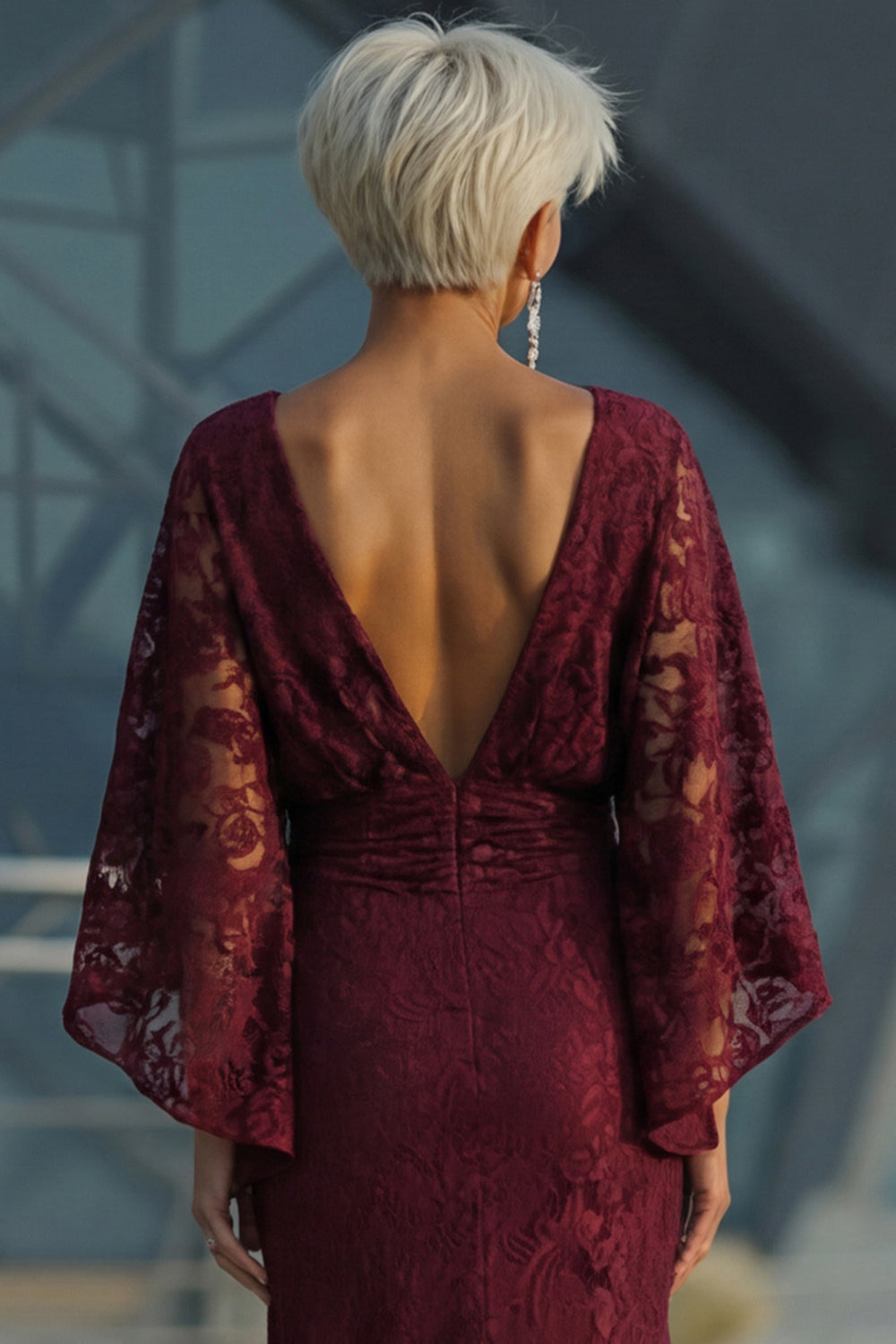 Florelle Lace Burgundy Sheath Dress
