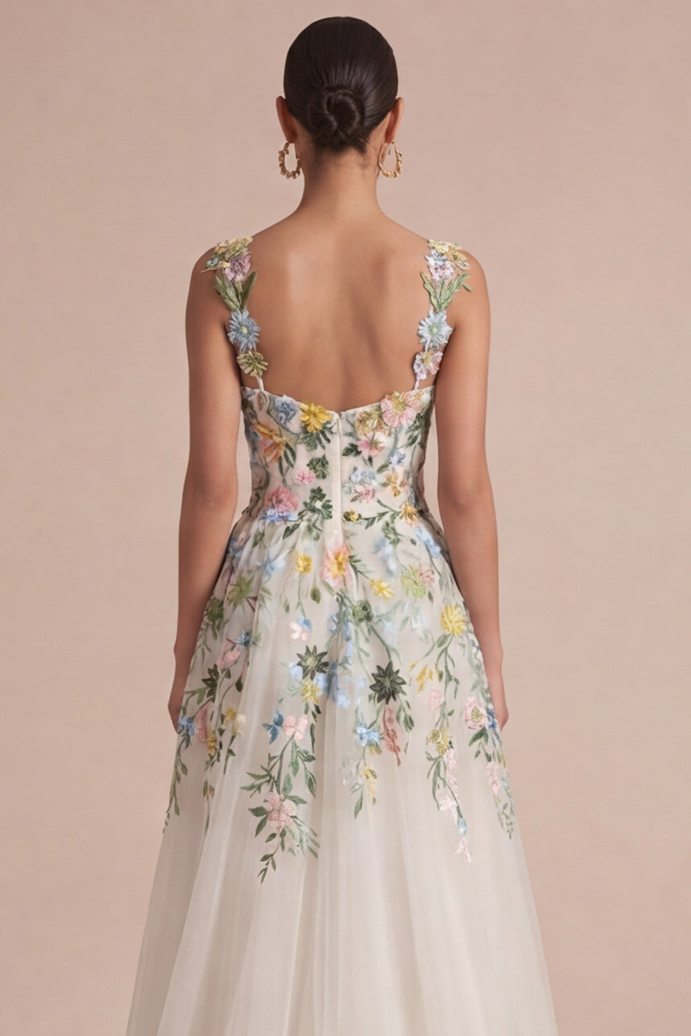 Caelia Floral White Midi Dress