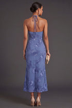 Clemency Floral Appliqué Mermaid Midi Dress