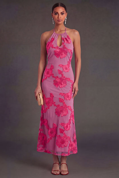 Clemency Floral Appliqué Mermaid Midi Dress