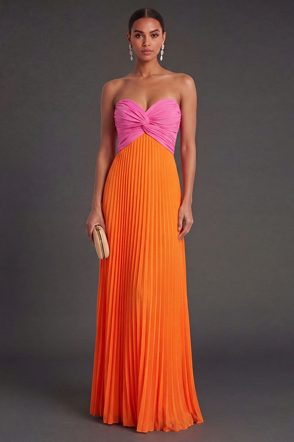 Aspen Pleated Sweetheart Formal Gown