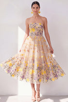 Pixie Floral Strapless Maxi Dress