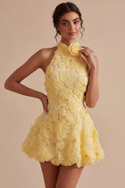 Isabeau Homecoming Dress with Beaded Lace and Open Back