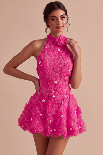 Isabeau Homecoming Dress with Beaded Lace and Open Back