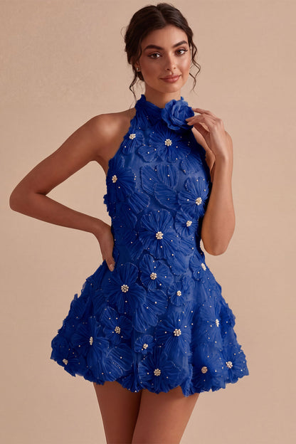 Isabeau Homecoming Dress with Beaded Lace and Open Back