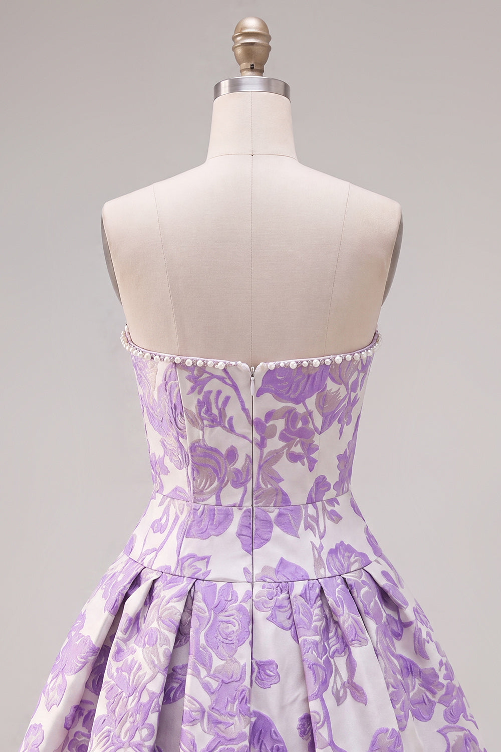 Johanna Homecoming Dress with Bow Detail and Jacquard Print