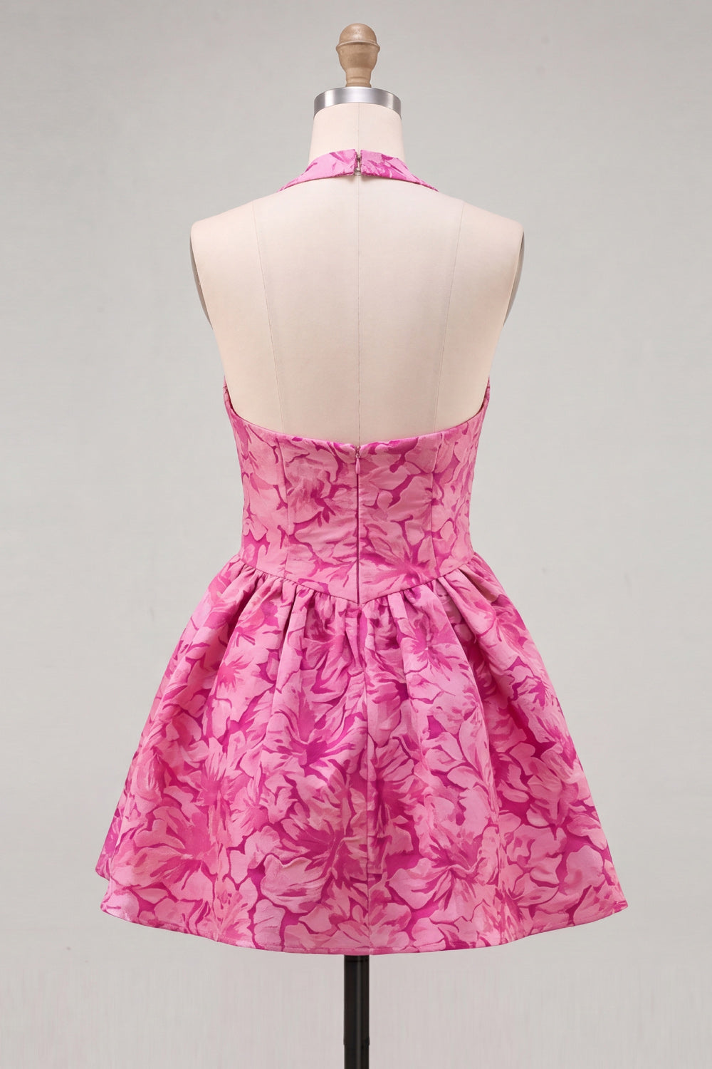 Graziella Homecoming Dress with Halter Neck and Jacquard