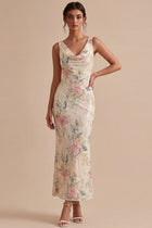Rhea Sequin Dress with Cowl Neck and Mermaid Hem